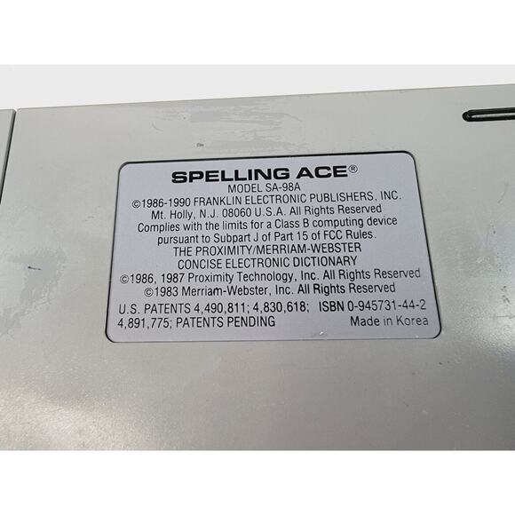 Franklin Spelling Ace Linguistic Model SA-98A Merriam Webster Tested - Picture 6 of 15